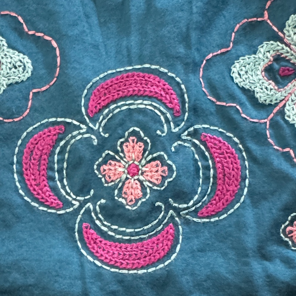 Tea Collection Embroidered Teal Baby Dress with Bloomers - Picture 3 of 6